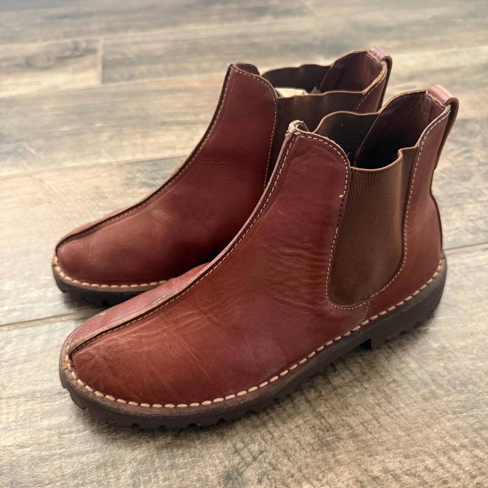 Cole Haan Women's Leather Center Seam Lug Sole Chelsea Boots, Brown, 7M